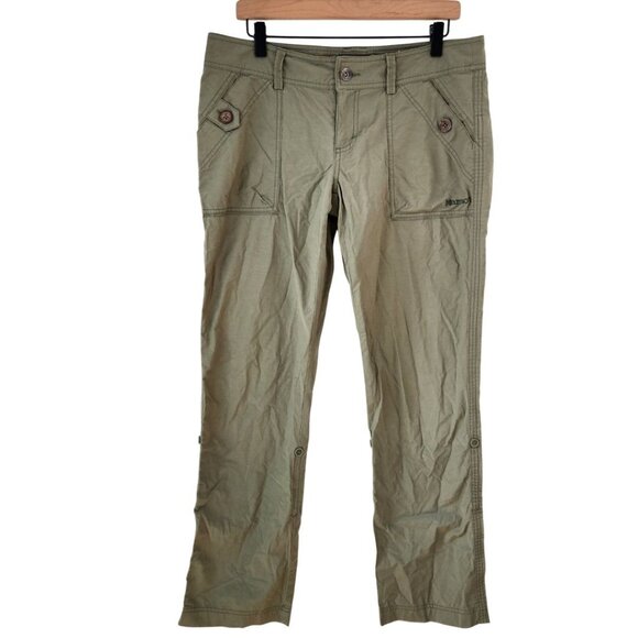 Marmot Olive Green Hiking Pants Adjustable Length Outdoors Rugged Women's 10 - Picture 1 of 14